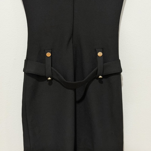 MESHKI Black Belted Mini Dress — Sleeveless, Gold Hardware, Size Small - Picture 6 of 15